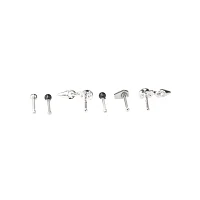 Multi-Pack CZ Skull Coffin Pin Nose Rings 6 Pack - 20 Gauge