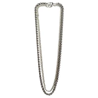 Multi-Pack Silvertone Braided Curb Chain Necklaces - 2 Pack