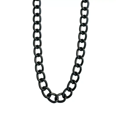 Black Thick Curb Chain Necklace