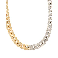 Mixed Silvertone and Goldtone Chain Choker Necklace