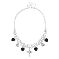 Cross Charm Choker Necklace