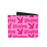 Hot Pink Embossed Playboy Logo Bifold Wallet