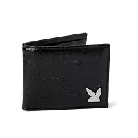 Black Debossed Playboy Bunny Bifold Wallet