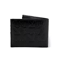 Black Debossed Playboy Bunny Bifold Wallet