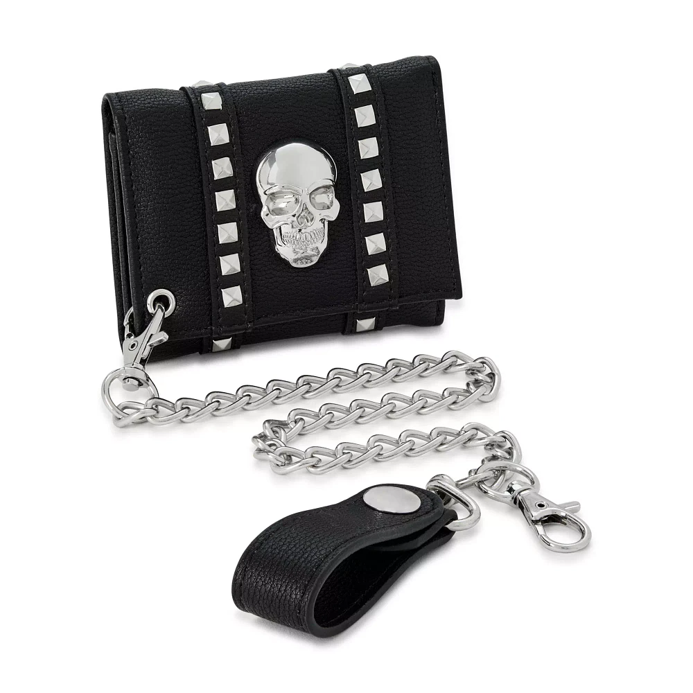 Studded Skull Chain Wallet