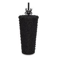 Rhinestone Studded Spider Cup with Straw - 20 oz.
