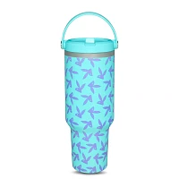 Blue and Purple Playboy Bunny Print Tumbler with Straw - 40 oz.