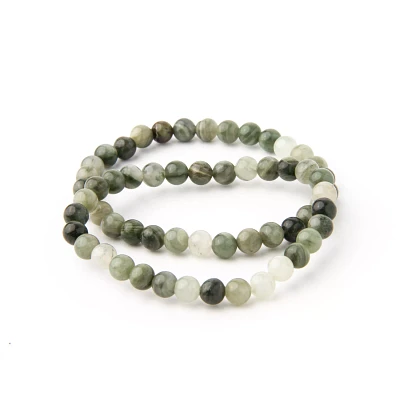 Green Onyx Beaded Bracelet - 2 Pack