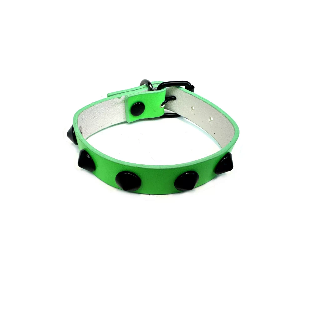 Green Spiked Studded Cuff Bracelet