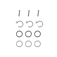 Multi-Pack Silvertone and CZ Nose Hoops and Pins 12 Pack