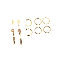 Multi-Pack CZ Goldplated Heart Hoop Nose Ring 12 Pack - 20 Gauge