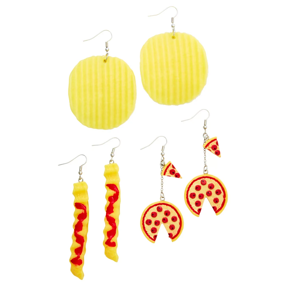 Multi-Pack Snack Food Earrings - 3 Pair