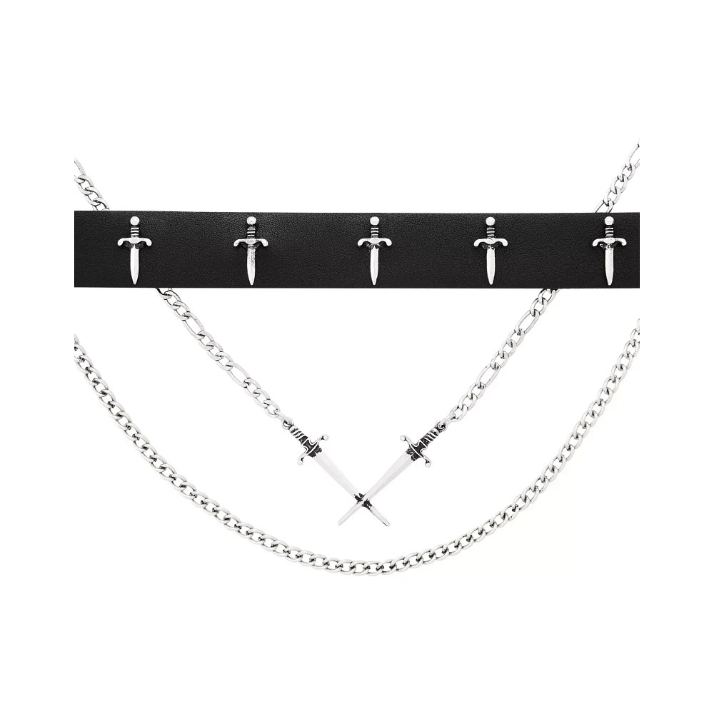 Sword Chain Choker Necklace Set