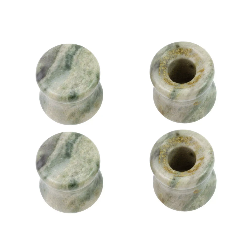 Green Onyx Stone Plugs and Tunnels - 2 Pair