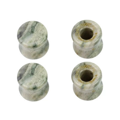 Green Onyx Stone Plugs and Tunnels - 2 Pair