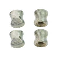 Green Onyx Stone Plugs and Tunnels - 2 Pair