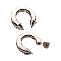 Spike Horseshoe Silver-Tone Rings - 2 Pack