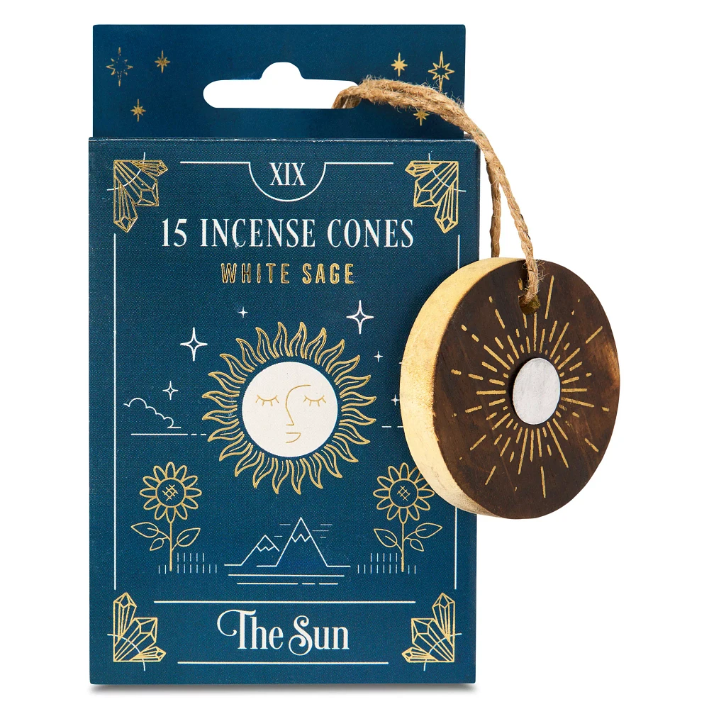 The Sun Tarot Incense Cones with Burner - 15 Pack