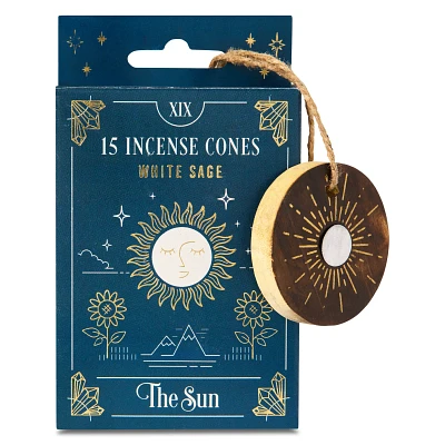 The Sun Tarot Incense Cones with Burner - 15 Pack