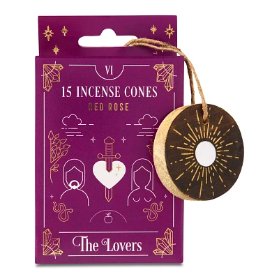 The Lovers Tarot Incense Cones with Burner - 15 Pack