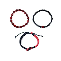 Multi-Pack Black and Red Skull Bracelets - 4 Pack