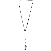 Black Chain Rosary Necklace