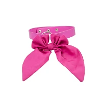 Oversized Pink Bow Choker Necklace