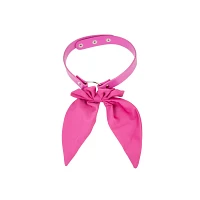 Oversized Pink Bow Choker Necklace
