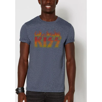 Navy Kiss on Fire T Shirt