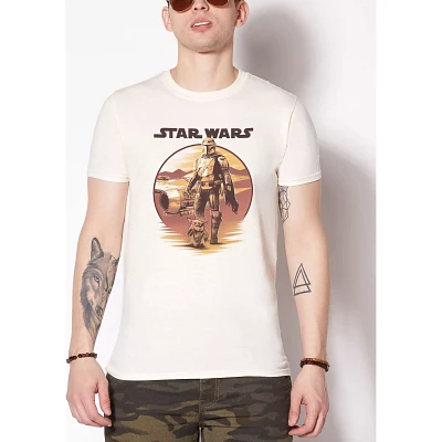 Mando and Grogu Sunset T Shirt - The Mandalorian