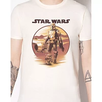 Mando and Grogu Sunset T Shirt - The Mandalorian