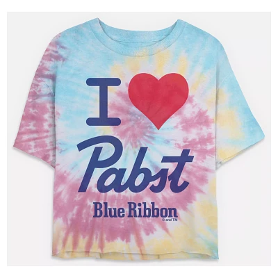 Pabst Blue Ribbon Tie Dye Cropped T Shirt