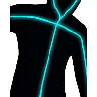 Adult Light-Up EL Wire Blue Stick Figure Plus Size Costume