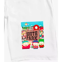White South Park Town Shorts