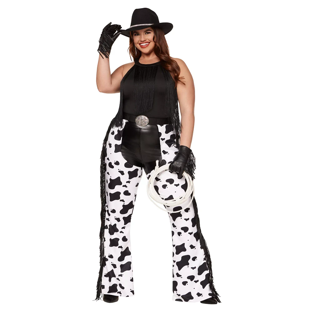 Adult Cow Print Plus Size Chaps