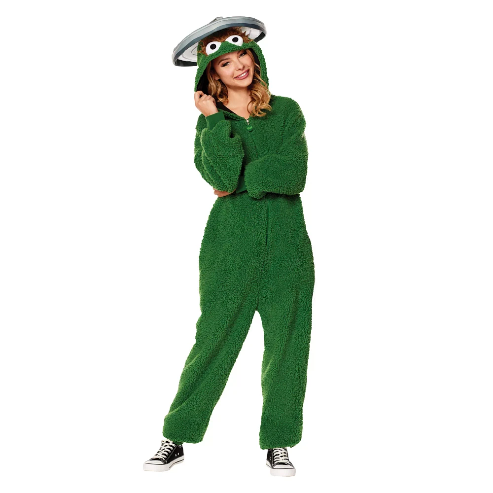 Adult Oscar the Grouch Plus Jumpsuit Costume - Sesame Street