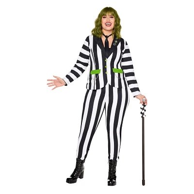 Adult Pinstripe Beetlejuice Plus Suit Costume