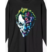 Joker Face Long Sleeve T Shirt - DC Comic Book
