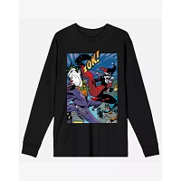 Harley Quinn and Joker Punch Long Sleeve T Shirt - DC Comic Book