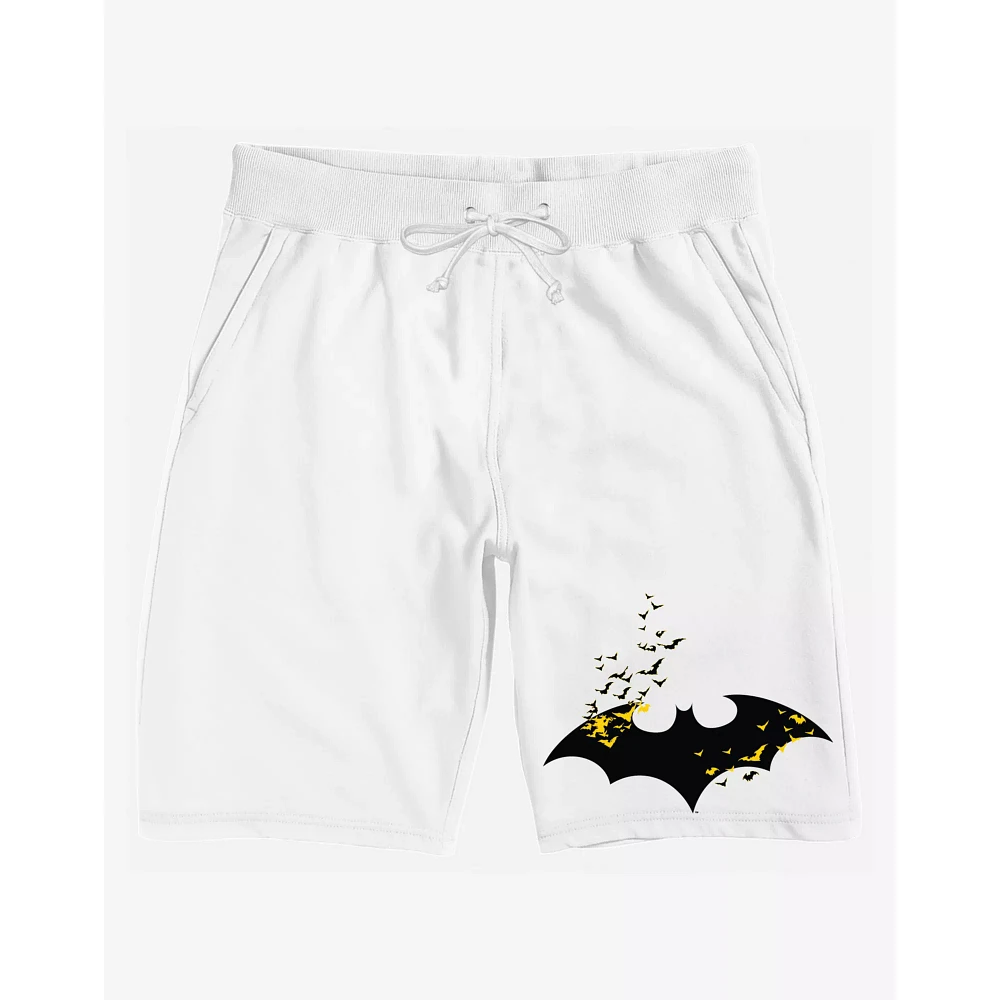 White Batman Logo Shorts
