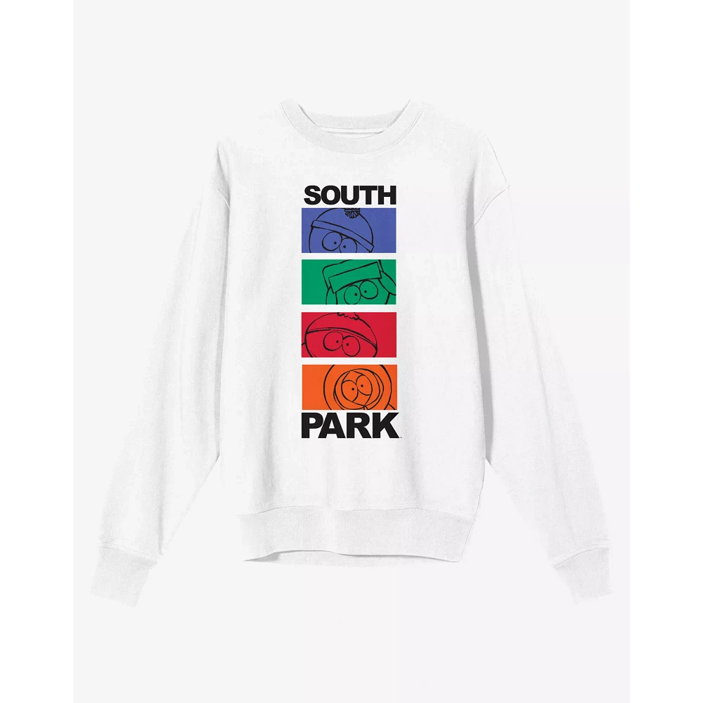 White South Park Sketch Art Crewneck Sweatshirt