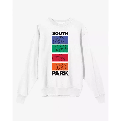White South Park Sketch Art Crewneck Sweatshirt