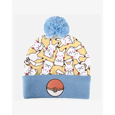 Pikachu Print Pom Beanie Hat - Pokémon