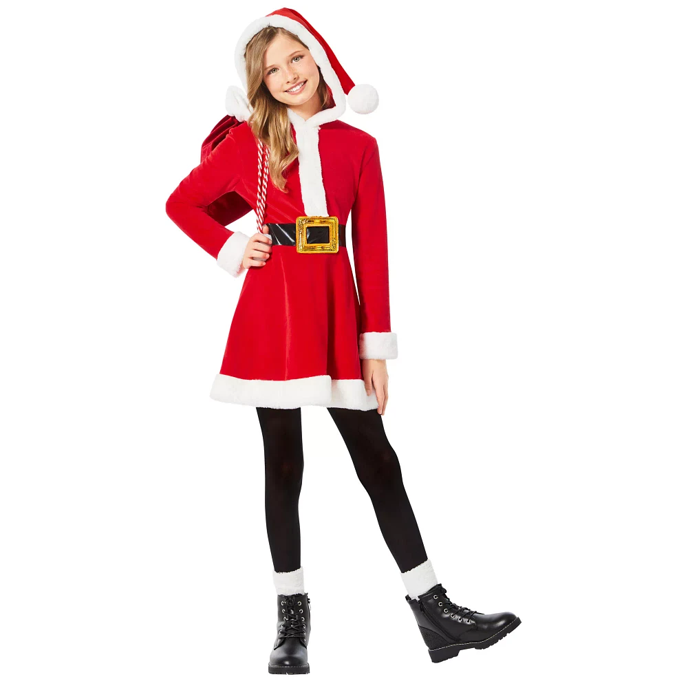 Kids Hooded Santa Dress