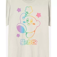 White and Rainbow Kirby T Shirt