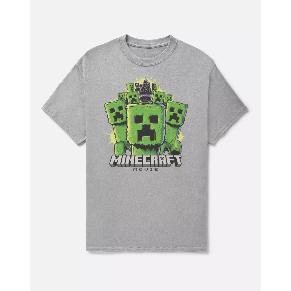 Gray Minecraft Movie T Shirt