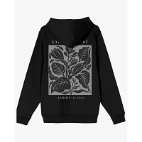 Black Galeried Art Flower Hoodie