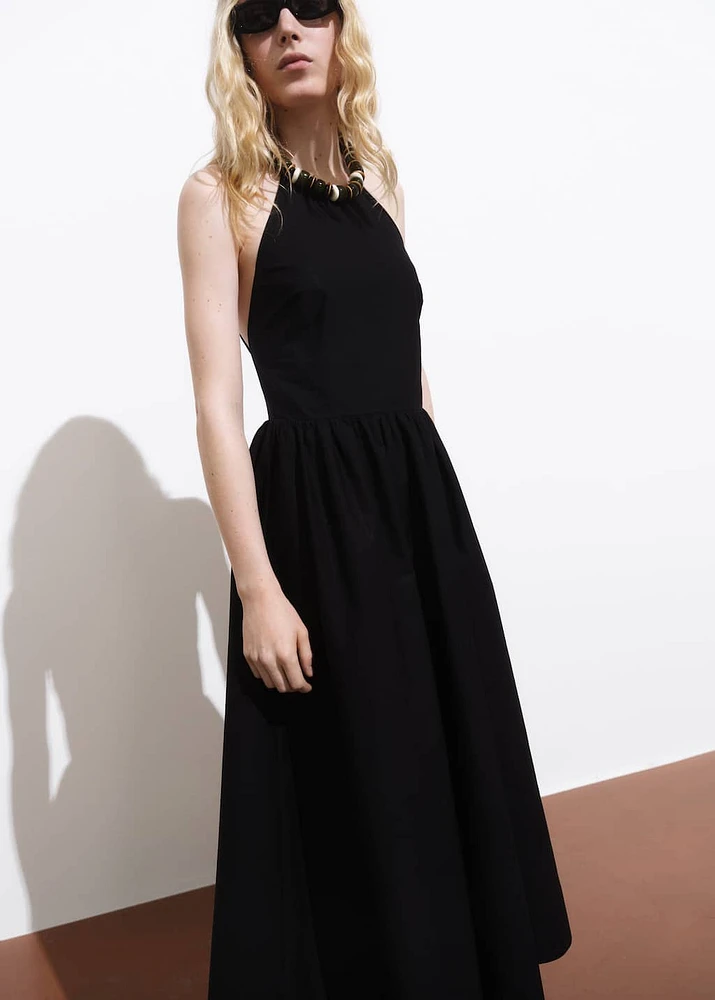 Halter dress with crossed back