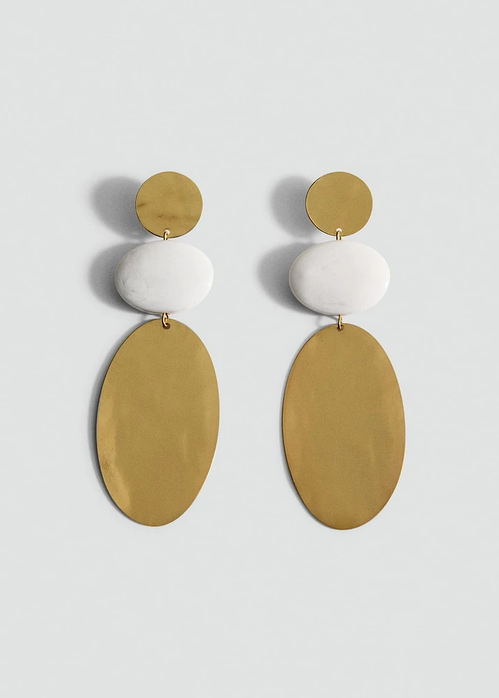 Long combined bead earrings