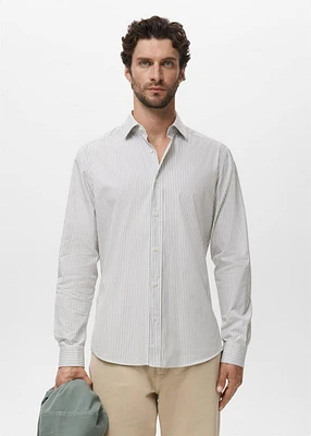 Regular fit striped cotton shirt